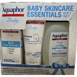 Aquaphor Baby Skin Care Essentials Gift Set Wash Shampoo Ointment Cream NIB